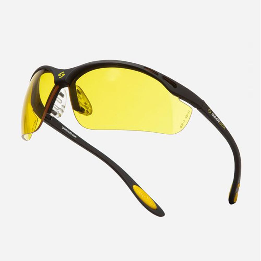 Gearbox Accessories Black Frame Amber Lens Gearbox Vision Protective Eyewear